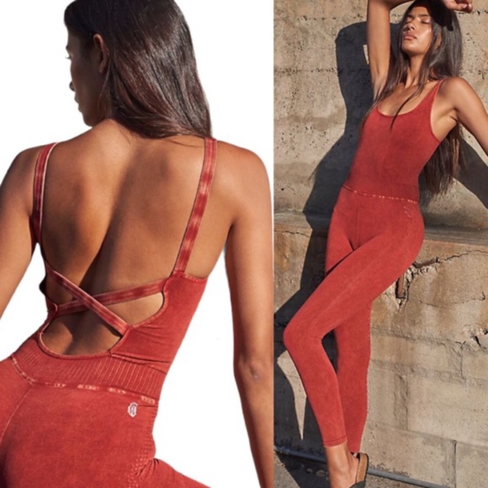 Free People~Good Karma Onesie in "Ringside Red" ~SIze XS/S or M/L